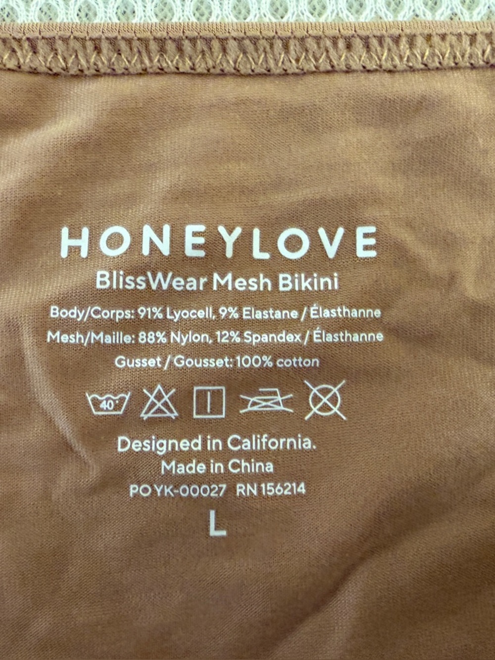 NWT Honeylove - BlissWear Mesh Bikini Panty - Sand - Picture 5 of 10